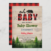 Baby shower Lumberjack invitation (Devant / Derrière)