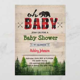 baby shower Lumberjack invitation