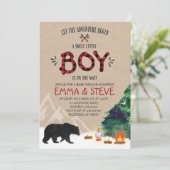 Baby shower Lumberjack Invitation Lumberjack (Debout devant)
