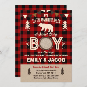 Baby shower Lumberjack Invitation Lumberjack