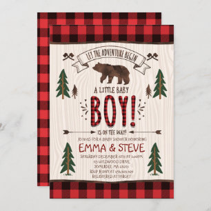 Baby shower Lumberjack Invitation Lumberjack