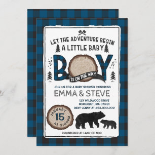 Baby shower Lumberjack Invitation Lumberjack
