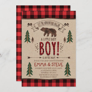 Baby shower Lumberjack Invitation Lumberjack
