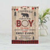 Baby shower Lumberjack Invitation Lumberjack (Debout devant)