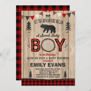 Baby shower Lumberjack Invitation Lumberjack