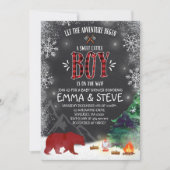 Baby shower Lumberjack Invitation Lumberjack (Devant)