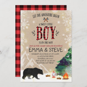 Baby shower Lumberjack Invitation Lumberjack