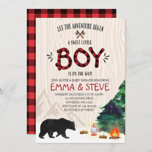 Baby shower Lumberjack Invitation Lumberjack
