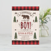 Baby shower Lumberjack Invitation Lumberjack Party (Debout devant)