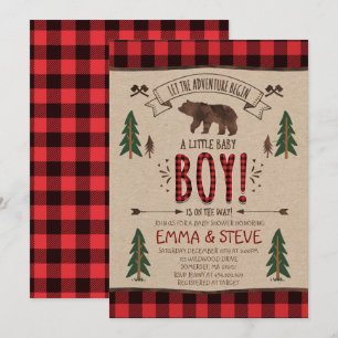 Baby shower Lumberjack Invitation Lumberjack Party