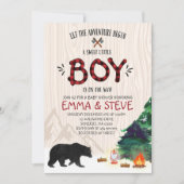 Baby shower Lumberjack Invitation Lumberjack Party (Devant)