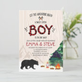 Baby shower Lumberjack Invitation Lumberjack Party (Debout devant)
