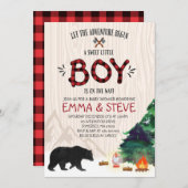Baby shower Lumberjack Invitation Lumberjack Party (Devant / Derrière)