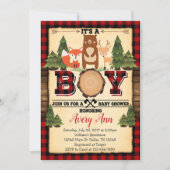 Baby shower Lumberjack Woodland Invitation de l'in (Devant)
