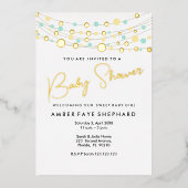 Baby shower lumineux Invitation - Jaune et Vert (Recto)