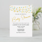 Baby shower lumineux Invitation - Jaune et Vert (Debout devant)