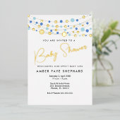 Baby shower lumineux Invitation - Jaune et Vert (Debout devant)