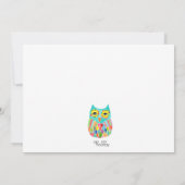 Baby shower lunaire Rainbow Owl Invitation (Dos)