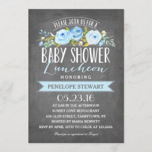 Baby shower Luncheon bleu Invitation baby shower