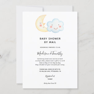 Baby shower Lune et Cloud par invitation par courr