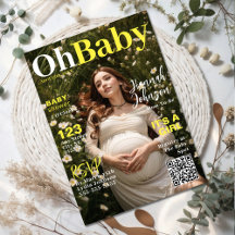 Baby shower Magazine Hoesje Uitnodiging
