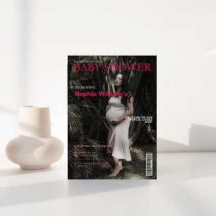 Baby shower Magazine Photo Couverture Invitation