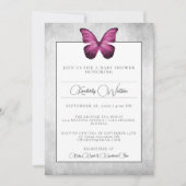Baby shower Magenta Butterfly Invitation (Devant)