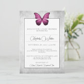 Baby shower Magenta Butterfly Invitation (Debout devant)