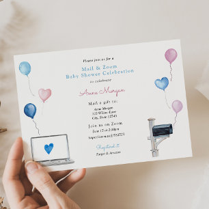 Baby shower Mail en Zoom Baby shower Kaart