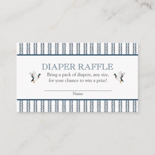 Baby shower Mallard Duck Diaper Raffle Insert Informatiekaartje (Voorkant)