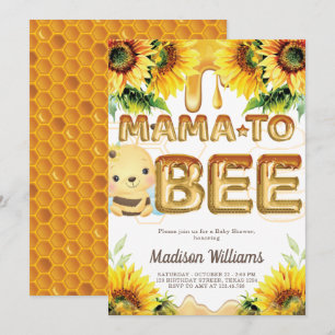 Baby shower Mama à Bee Super Cute Invitation