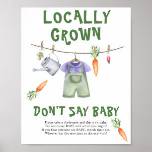 Baby shower marché fermier - Affiche Ne dites pas