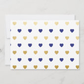 Baby shower Marine Ancre Bleue Invitation Gold Hea (Dos)