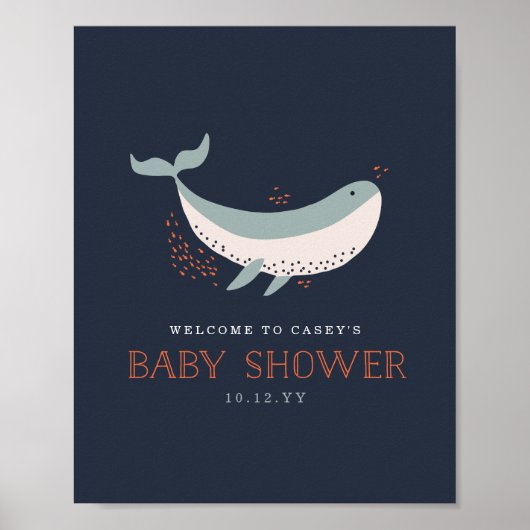 Baby shower Marine Life Welcome Print (Voorkant)