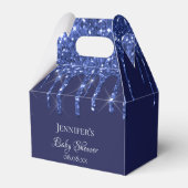 Baby shower marineblauw glitter drift bedankt bedankdoosjes (Voorkant Zijde)
