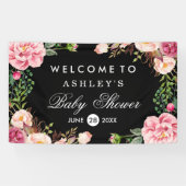 Baby shower Matig Romantisch Roos Spandoek (Horizontaal)