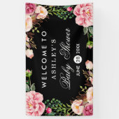 Baby shower Matig Romantisch Roos Spandoek (Verticaal)