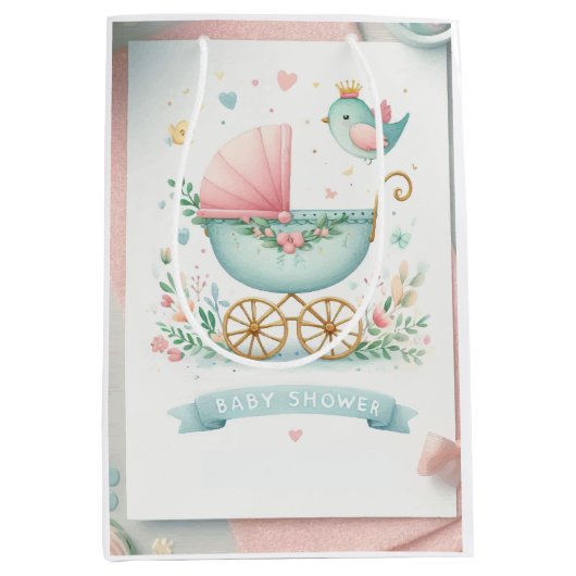 Baby shower medium cadeauzakje (Voorkant)