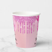 Baby shower meisje blush roze glitter ballonnen papieren bekers (Rechts)