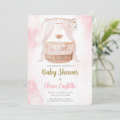 Baby shower meisje in het Spaans Kaart (Staand voorkant)