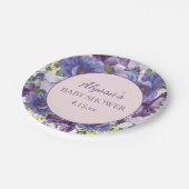 Baby shower Meisje Paarse Roze Gele Floral Papieren Bordje (Gekanteld)