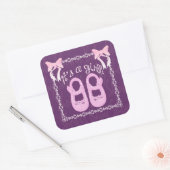 Baby shower meisje paarse sticker (Envelop)