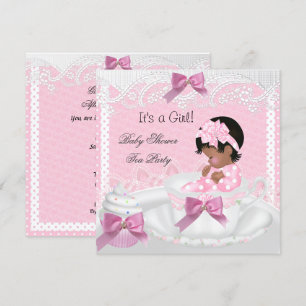 Baby Shower Meisje Roze Baby Theekopje Cupcake AA Kaart
