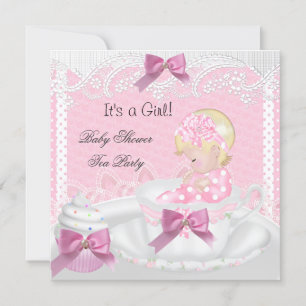 Baby Shower Meisje Roze Baby Theekopje Cupcake Blo Kaart