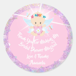 Baby shower Meisje Roze Glitter Princess Ronde Sticker