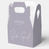 Baby shower meisje script modern paarse geometrisc bedankdoosjes (Geopend)