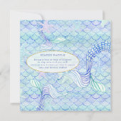 Baby shower Meisje Zeemeermin Waterverf Schalen n Kaart (Achterkant)