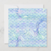 Baby shower Meisje Zeemeermin Waterverf Waves Wood Kaart (Achterkant)