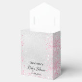 Baby shower Meisje Zilver Roze Glitter Dank u Bedankdoosjes (Geopend)