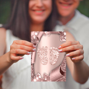 Baby shower Meisjesjongen met lam Roos Roze 3D Kaart